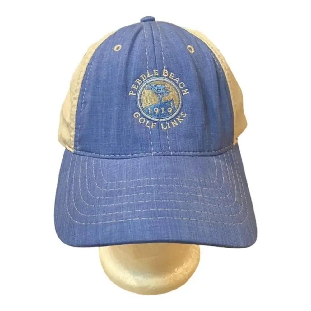 Pebble Beach Golf Links 1919 Blue Tan Adjustable‎ Hat